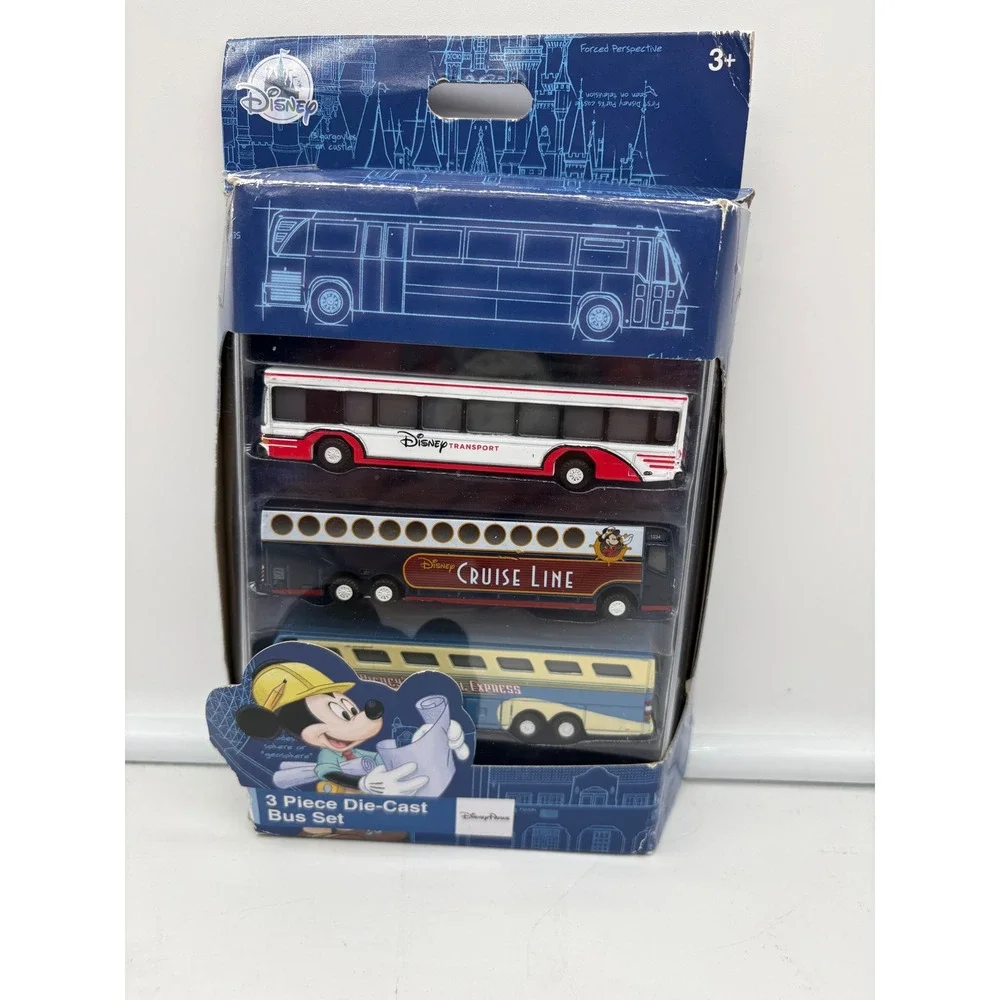 Disney Parks World Bus Diecast 3 Pack Set Magical Express Cruise Line Transport